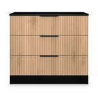 Commode à trois tiroirs Jago à effet lattes