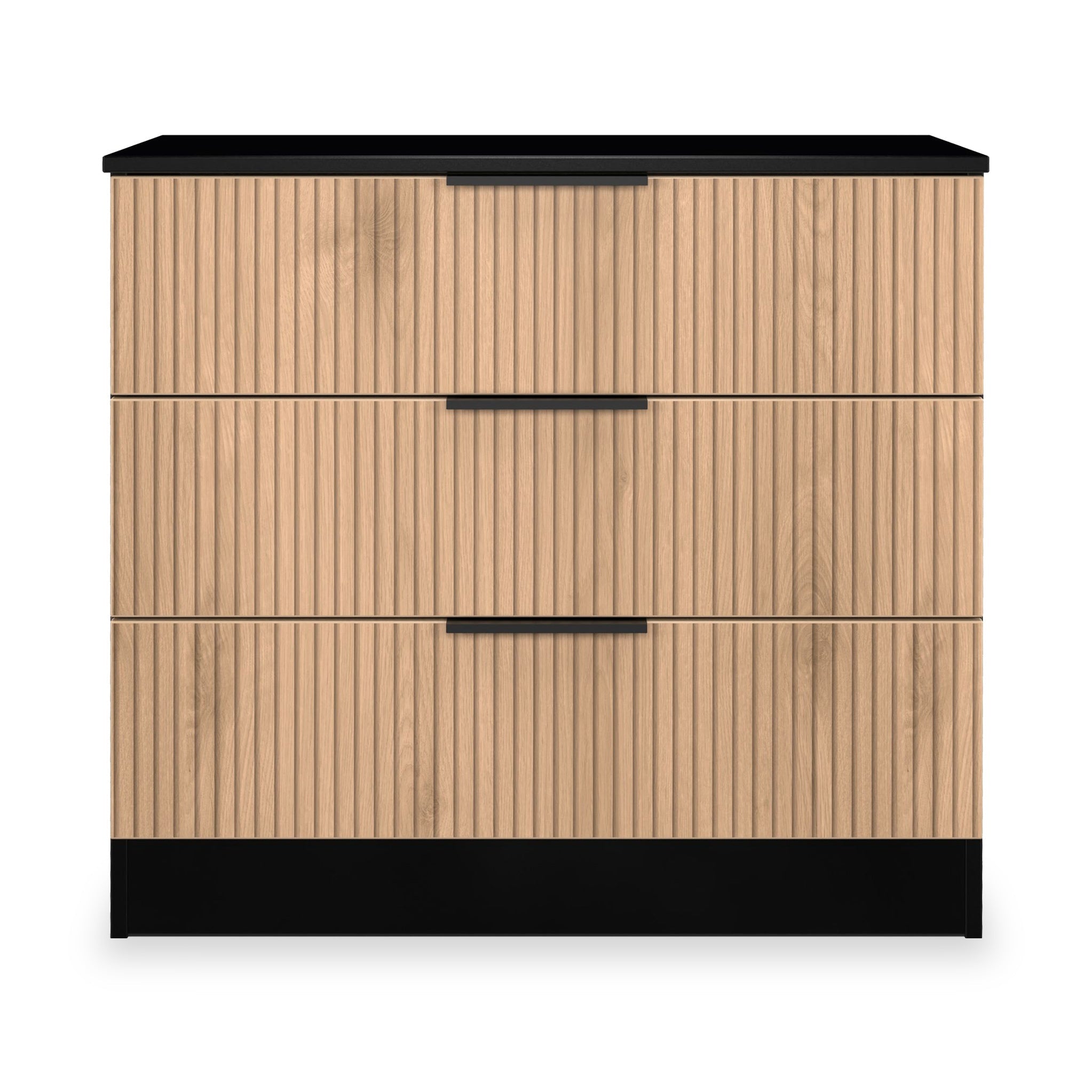 Commode à trois tiroirs Jago à effet lattes