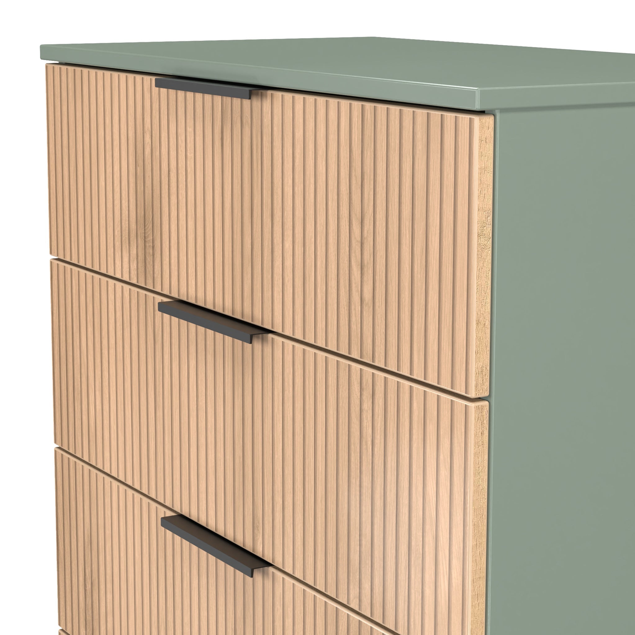 Commode à quatre tiroirs Jago à effet lattes