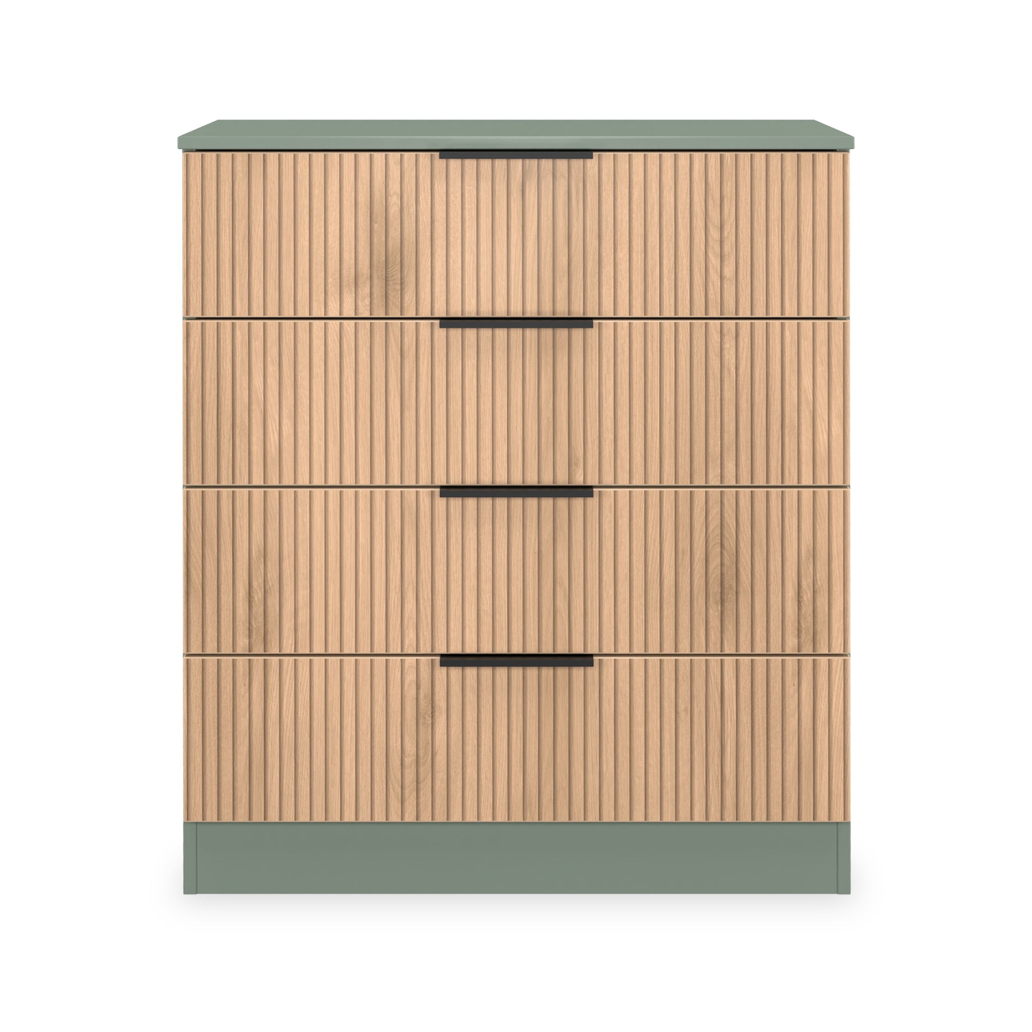 Commode à quatre tiroirs Jago à effet lattes