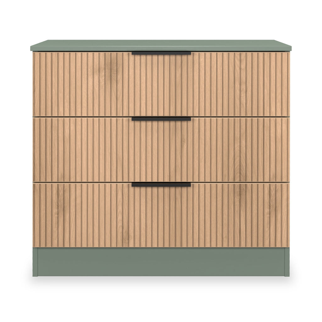 Commode à trois tiroirs Jago à effet lattes