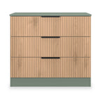 Commode à trois tiroirs Jago à effet lattes