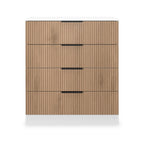 Commode à quatre tiroirs Jago à effet lattes