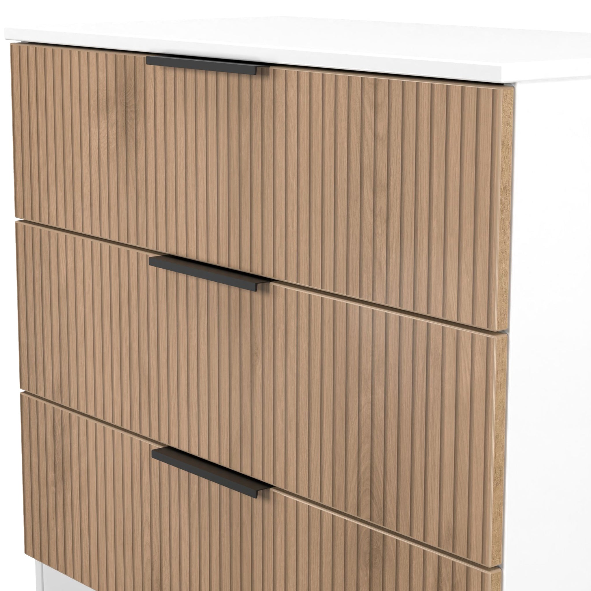 Commode à trois tiroirs Jago à effet lattes