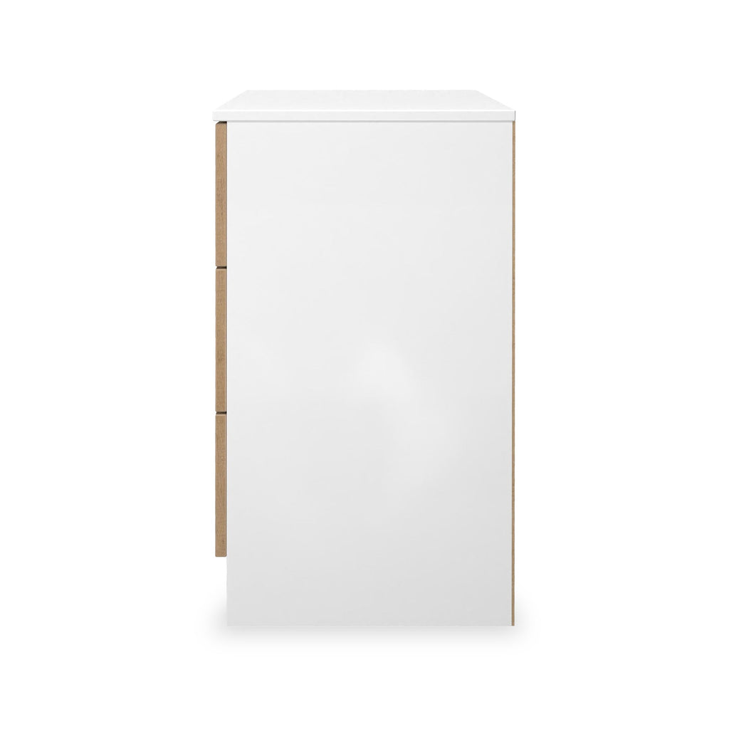 Commode à trois tiroirs Jago à effet lattes