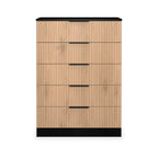 Commode à 5 tiroirs Jago à effet lattes