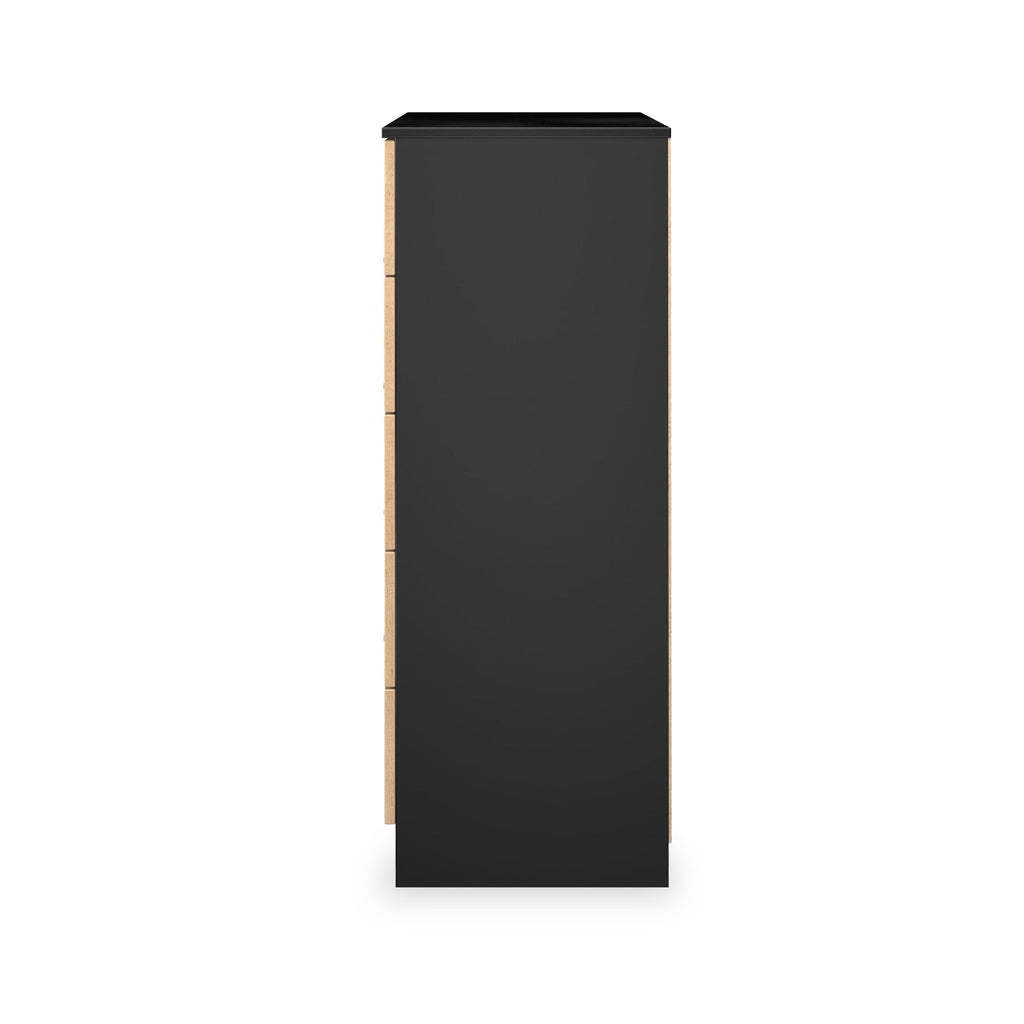 Commode à 5 tiroirs Jago à effet lattes