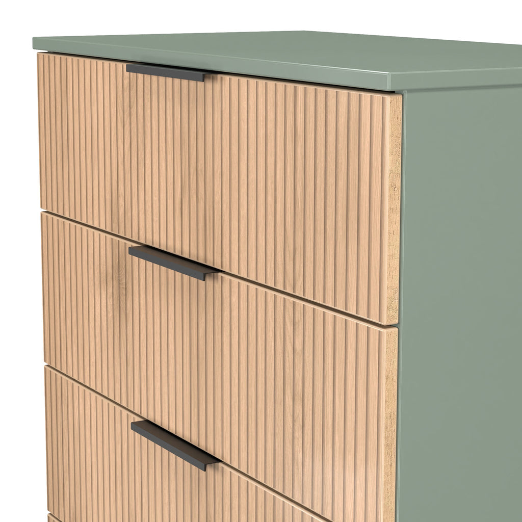 Commode à 5 tiroirs Jago à effet lattes