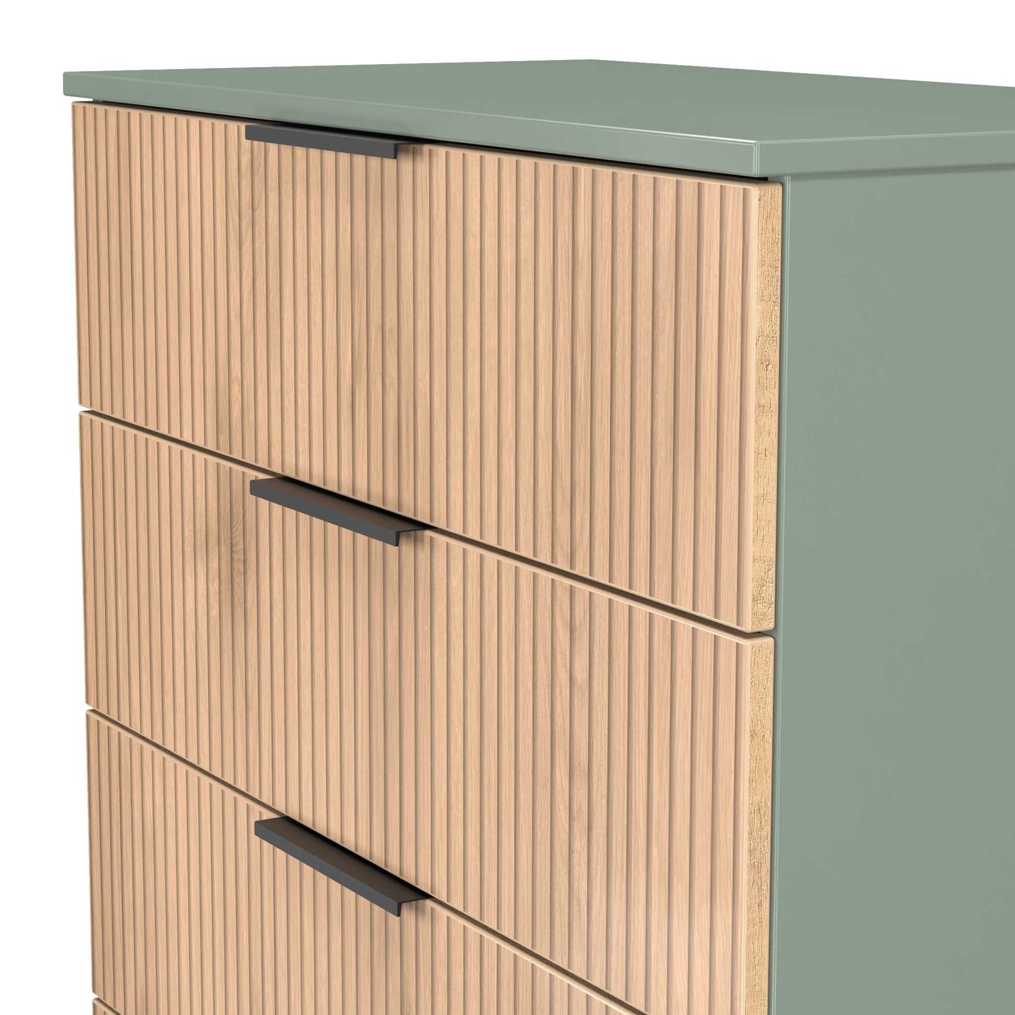 Commode à 5 tiroirs Jago à effet lattes