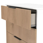 Commode à 5 tiroirs Jago à effet lattes