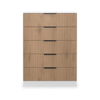 Commode à 5 tiroirs Jago à effet lattes