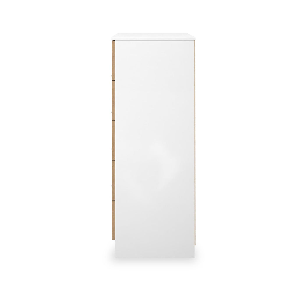 Commode à 5 tiroirs Jago à effet lattes