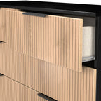 Commode mi-haute à 6 tiroirs effet lattes Jago