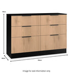 Commode mi-haute à 6 tiroirs effet lattes Jago