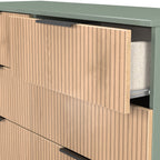 Commode mi-haute à 6 tiroirs effet lattes Jago