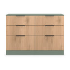 Commode mi-haute à 6 tiroirs effet lattes Jago