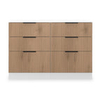 Commode mi-haute à 6 tiroirs effet lattes Jago