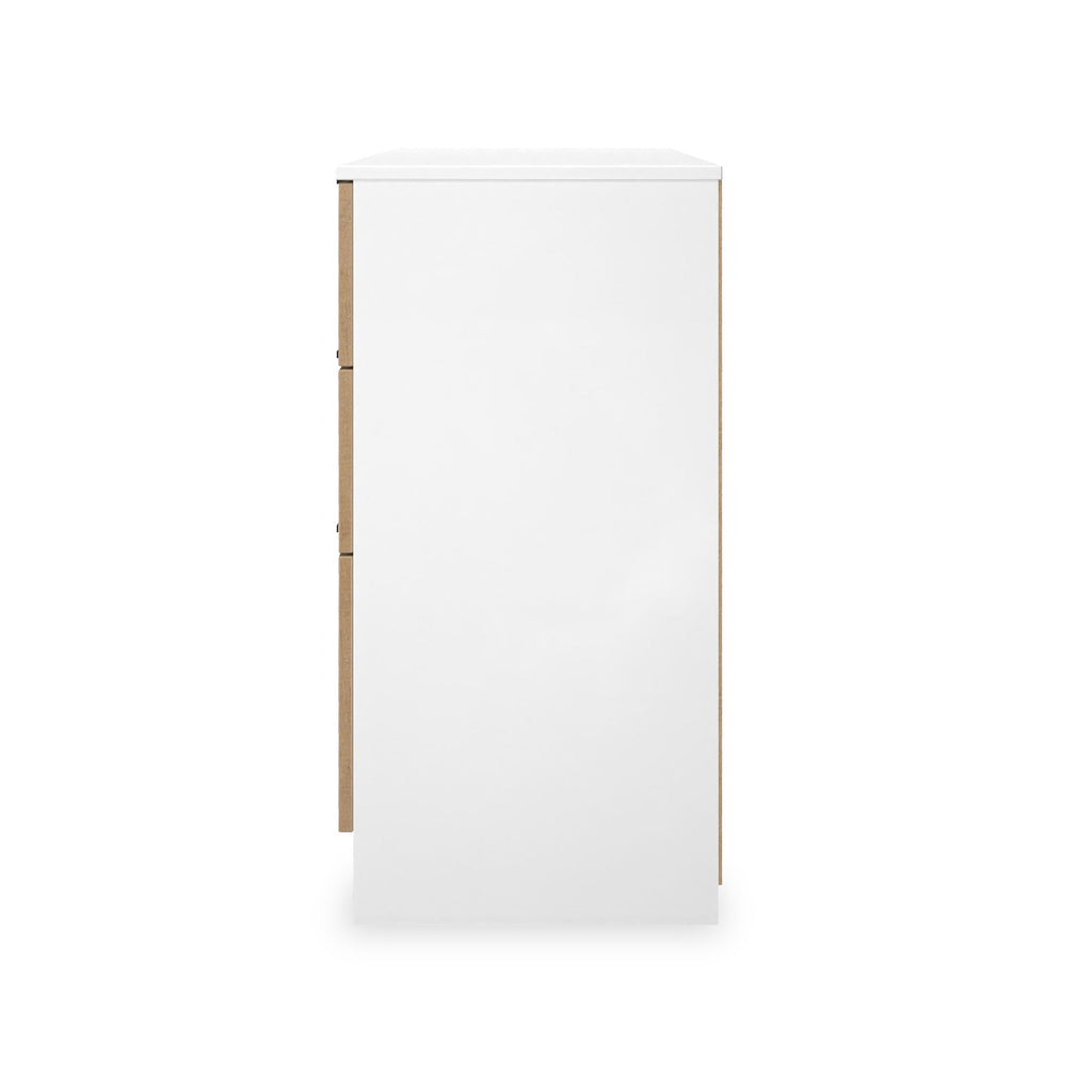 Commode mi-haute à 6 tiroirs effet lattes Jago