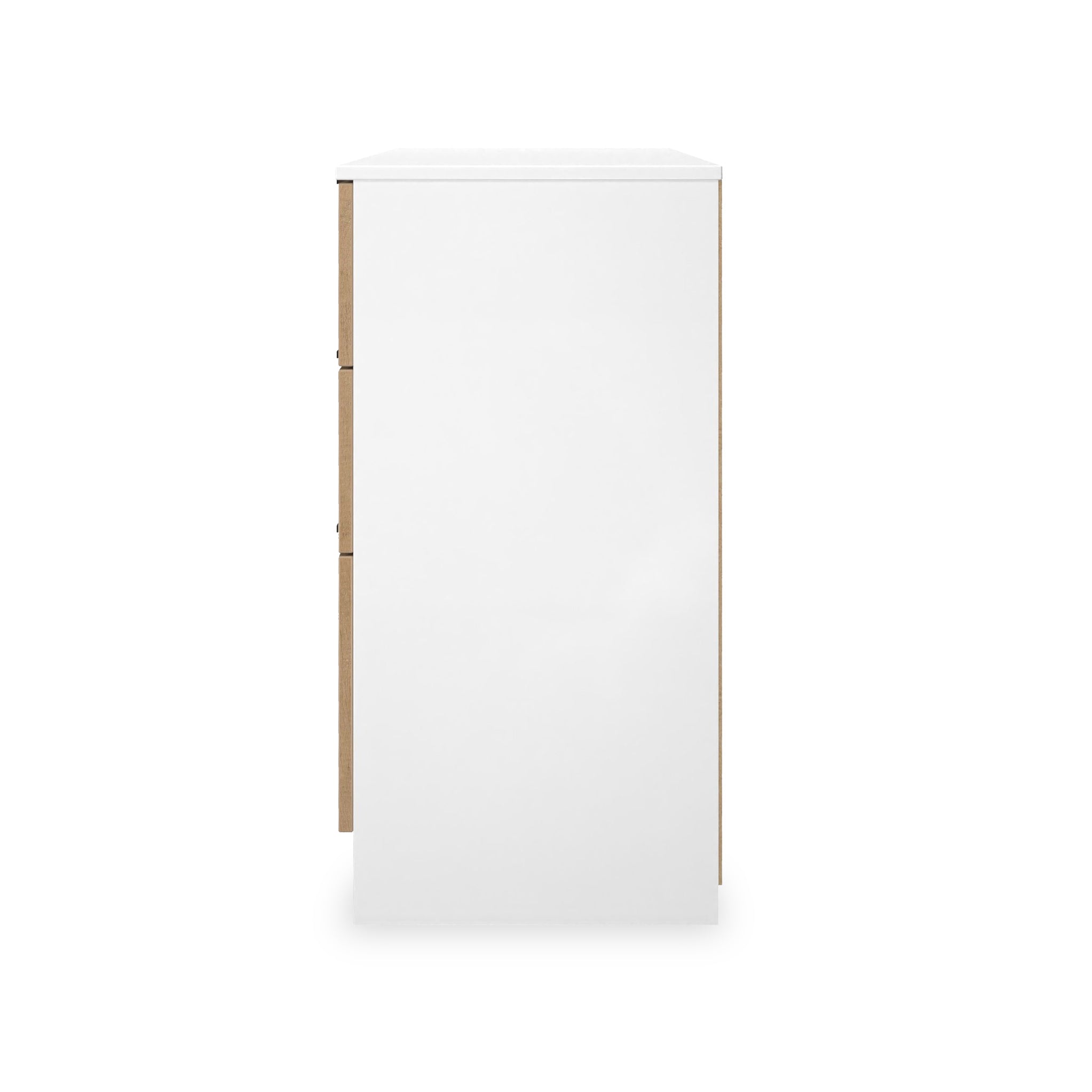 Commode mi-haute à 6 tiroirs effet lattes Jago