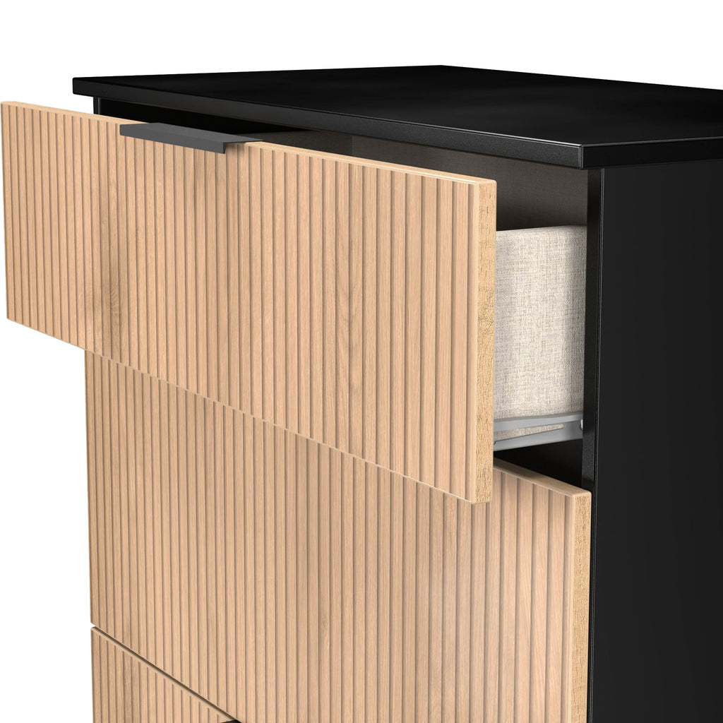 Commode profonde à 3 tiroirs effet lattes Jago