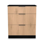 Commode profonde à 3 tiroirs effet lattes Jago