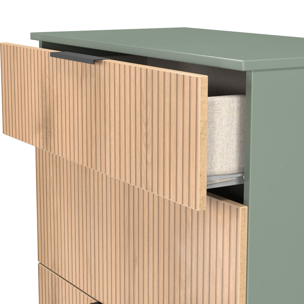 Commode profonde à 3 tiroirs effet lattes Jago