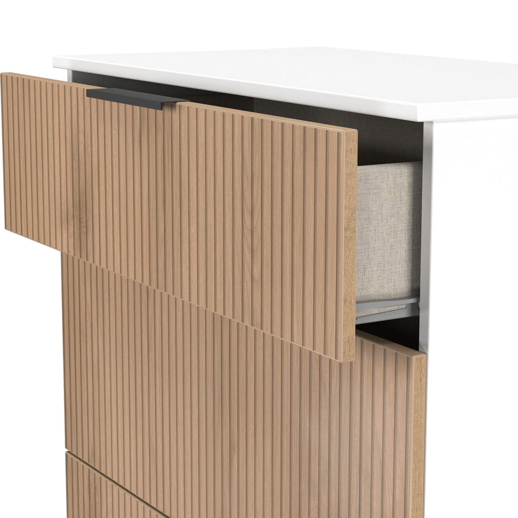 Commode profonde à 3 tiroirs effet lattes Jago