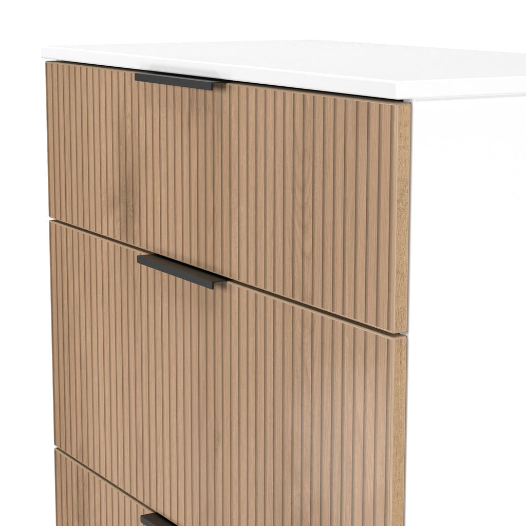 Commode profonde à 3 tiroirs effet lattes Jago