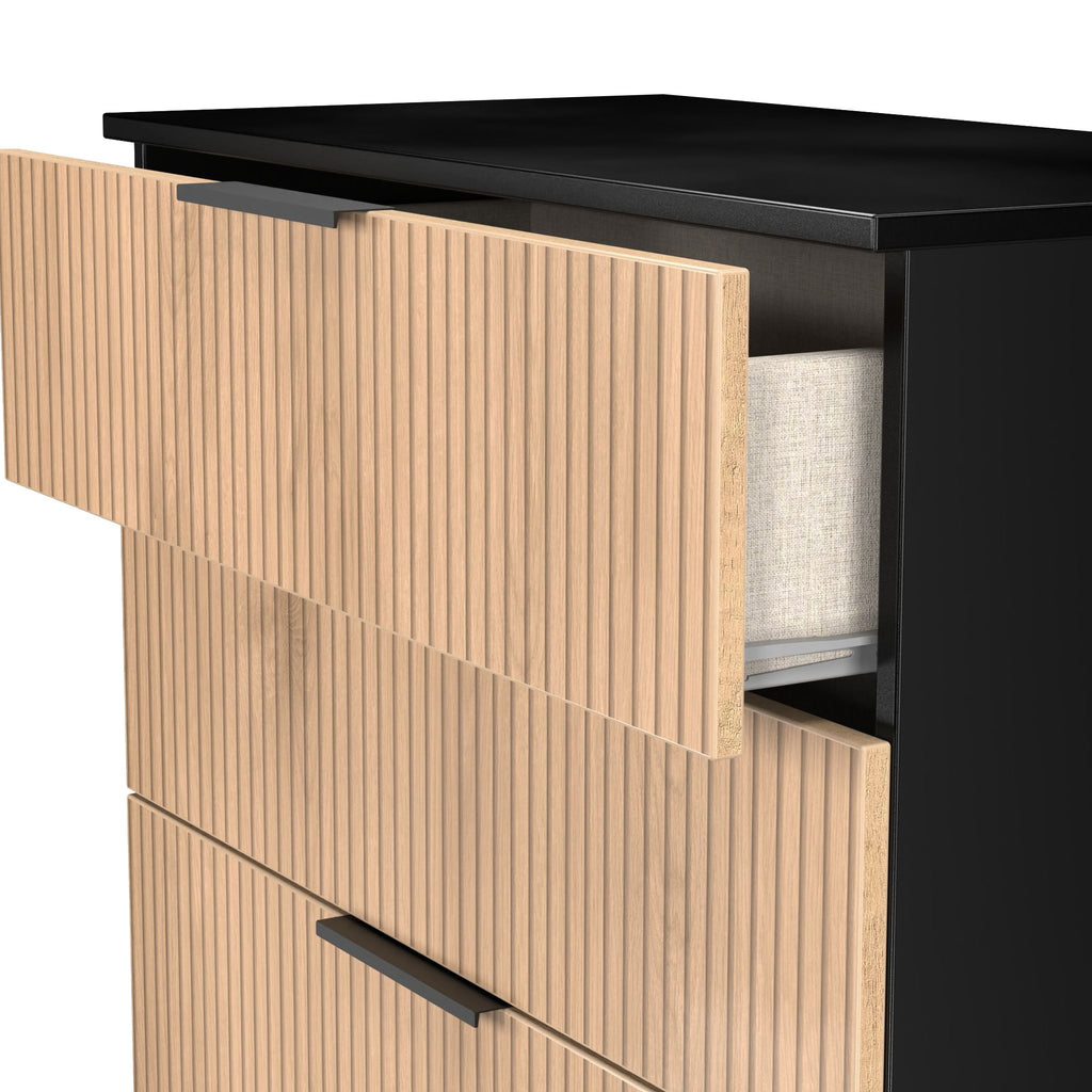 Commode profonde à 4 tiroirs effet lattes Jago