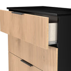 Commode profonde à 4 tiroirs effet lattes Jago