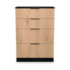 Commode profonde à 4 tiroirs effet lattes Jago