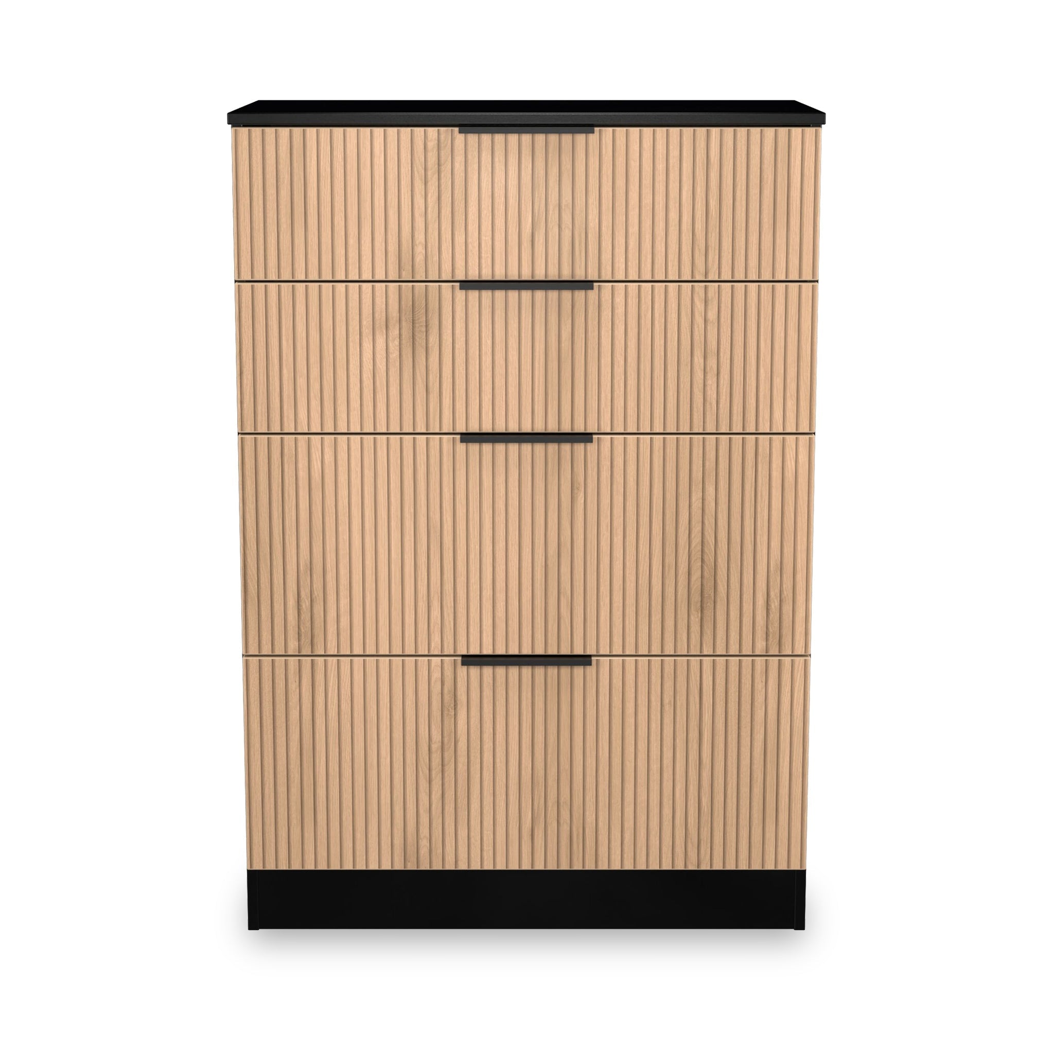 Commode profonde à 4 tiroirs effet lattes Jago