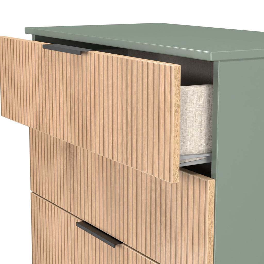 Commode profonde à 4 tiroirs effet lattes Jago