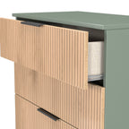 Commode profonde à 4 tiroirs effet lattes Jago