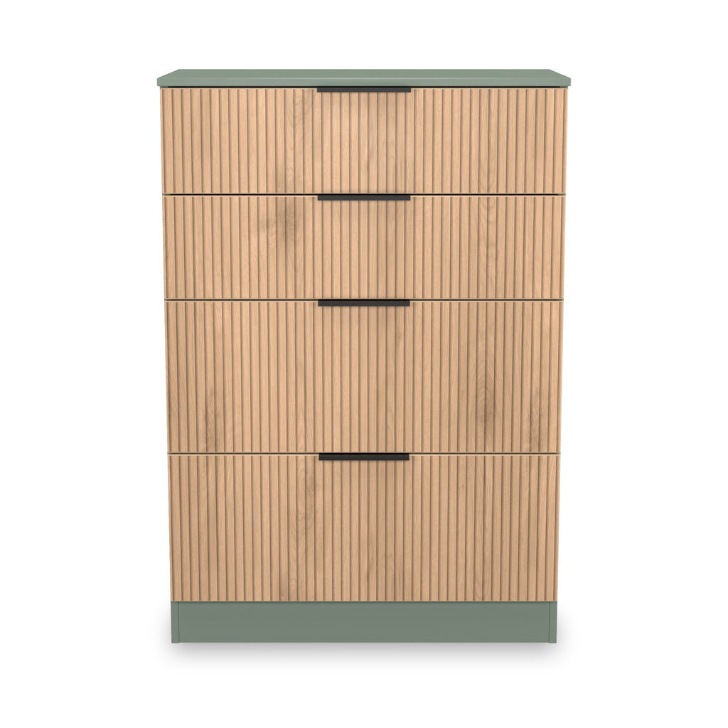 Commode profonde à 4 tiroirs effet lattes Jago