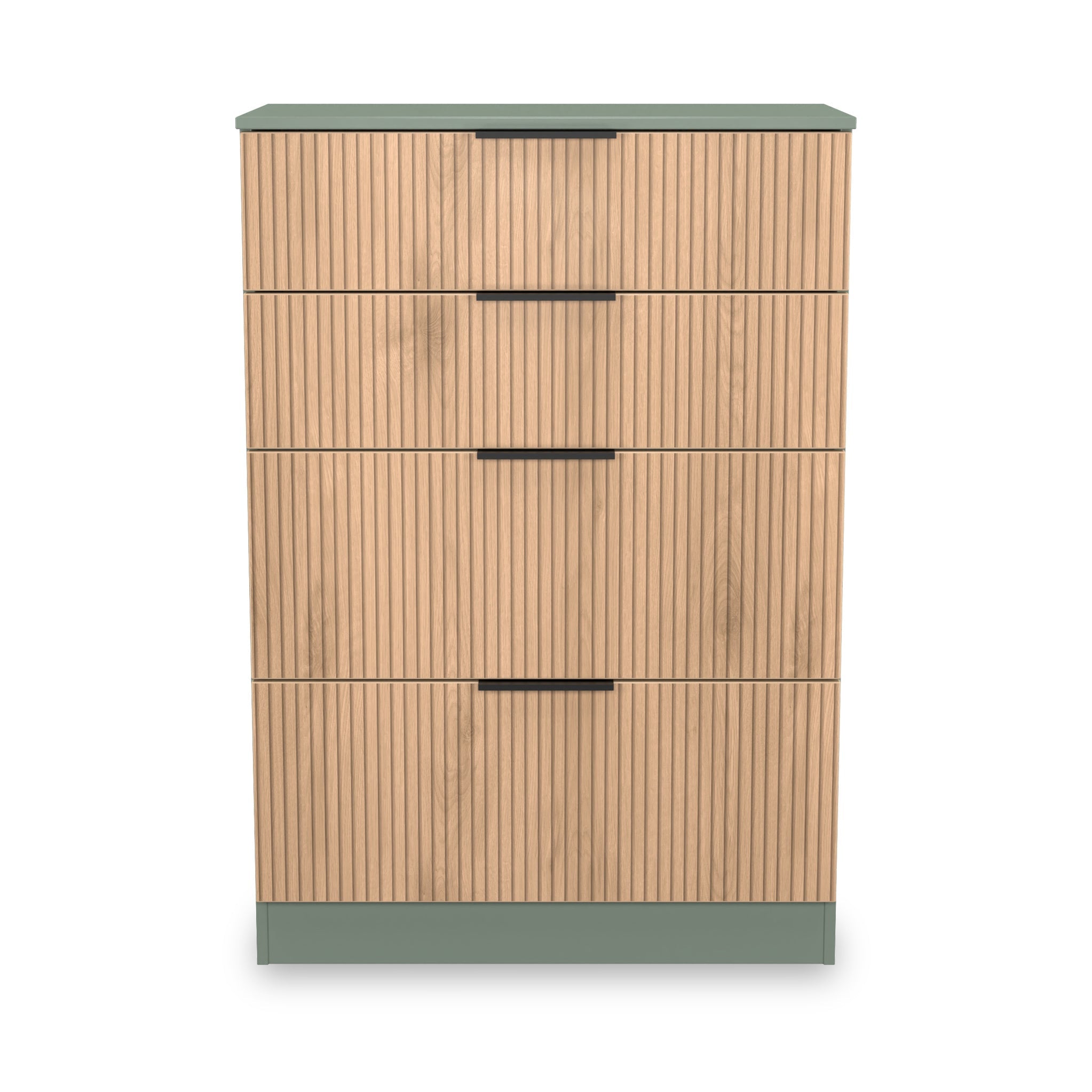 Commode profonde à 4 tiroirs effet lattes Jago