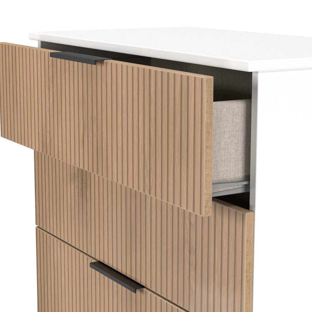 Commode profonde à 4 tiroirs effet lattes Jago