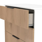 Commode profonde à 4 tiroirs effet lattes Jago