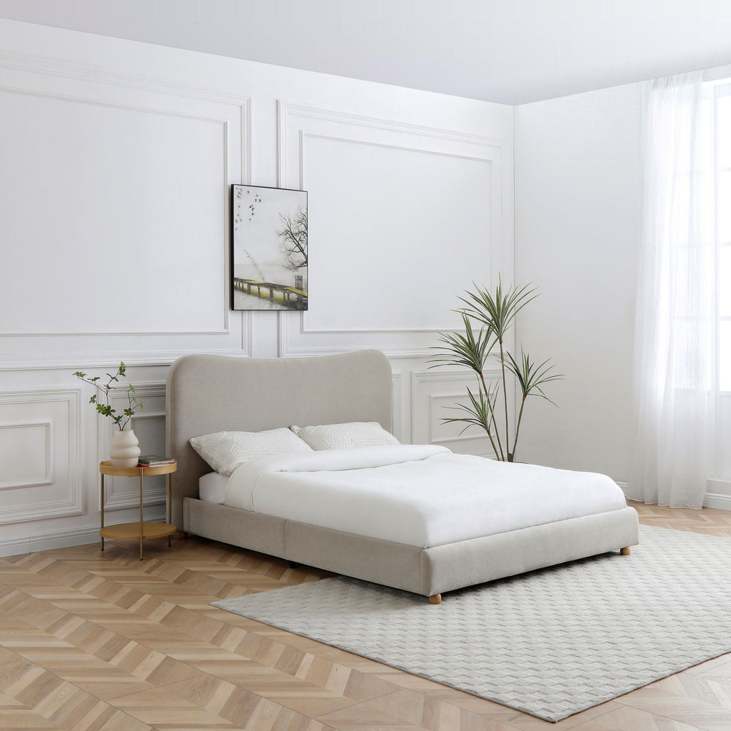 Cadre de lit Tolliver avec tête de lit incurvée