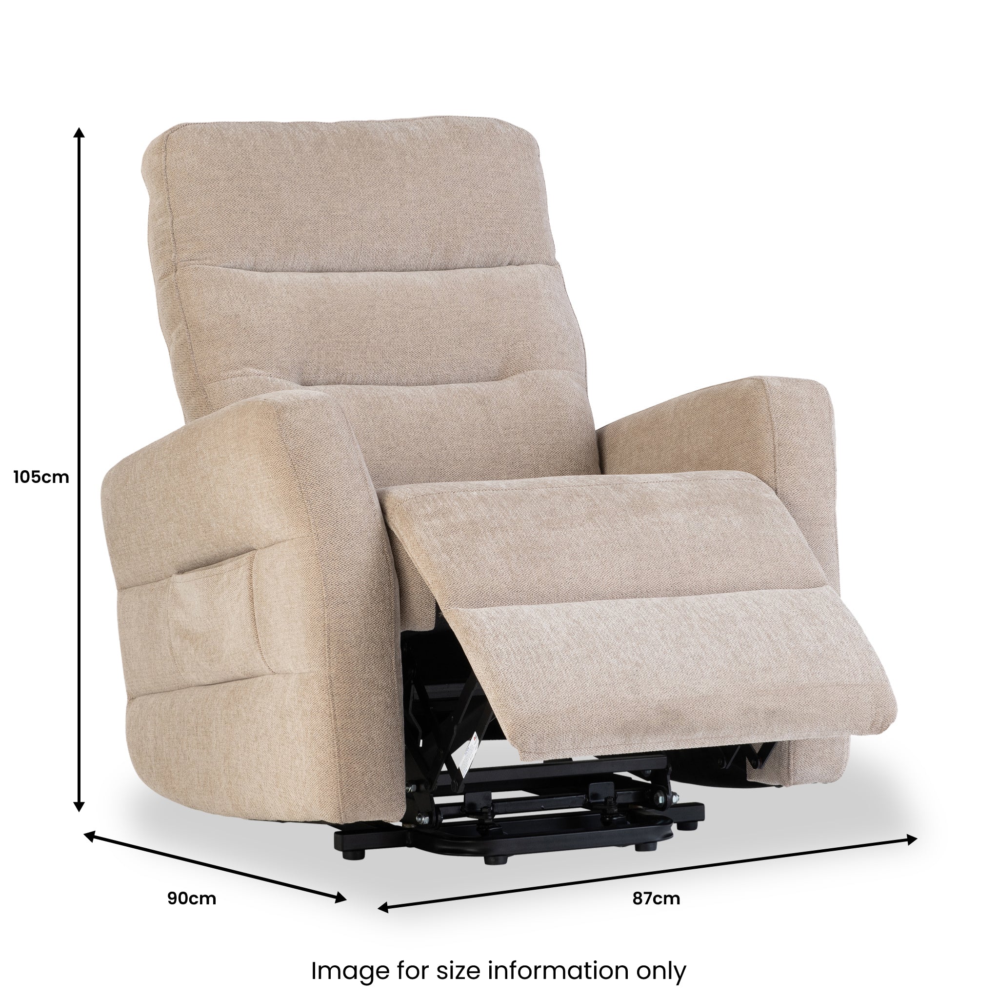 Fauteuil inclinable et relevable électrique Eldar en tissu