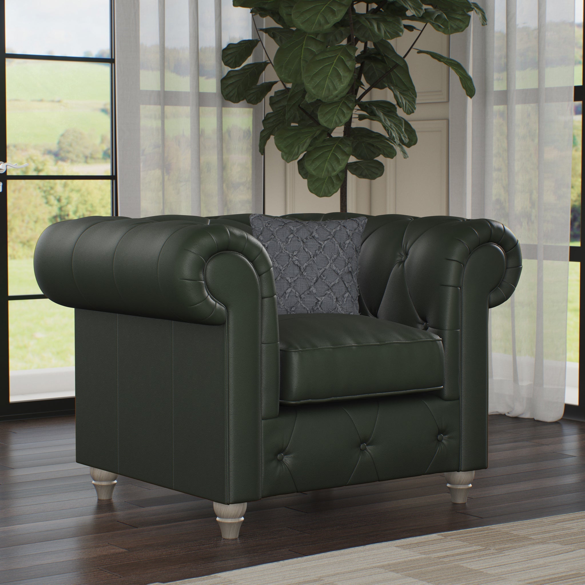 Fauteuil en cuir Everett