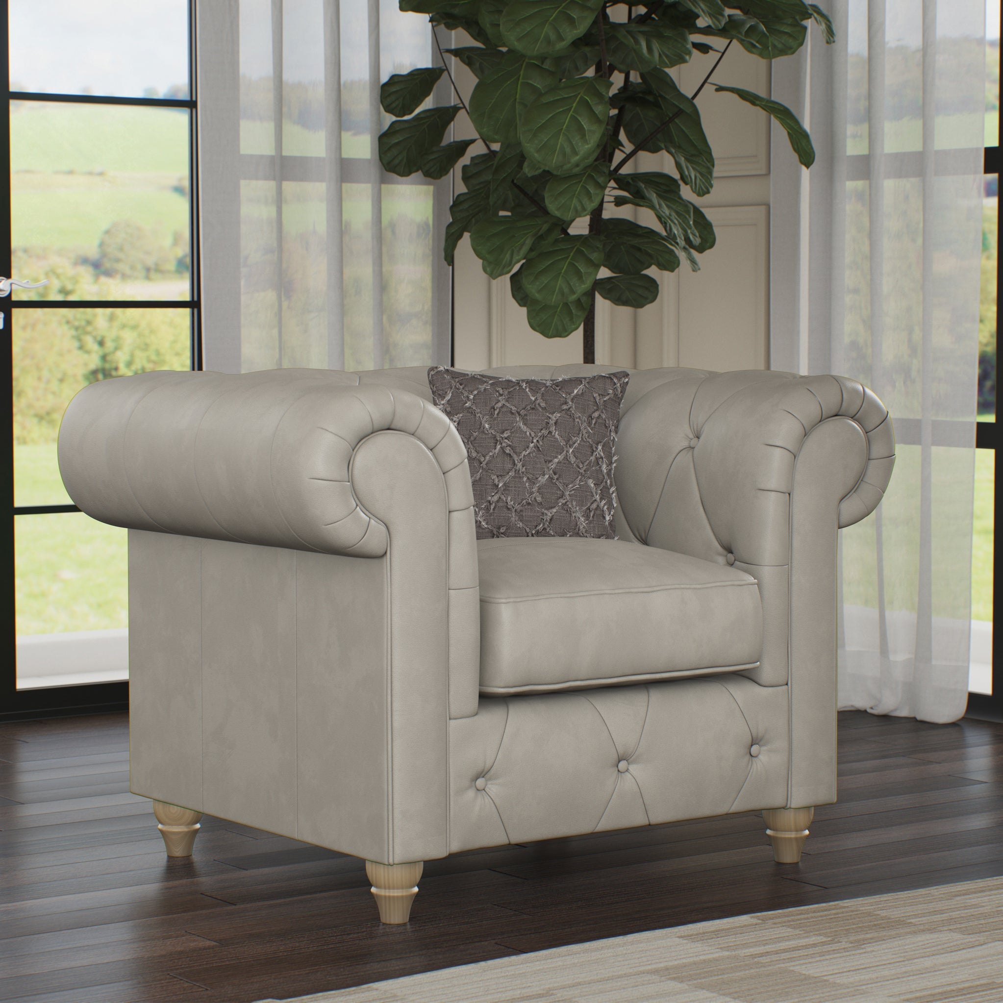 Fauteuil en cuir Everett