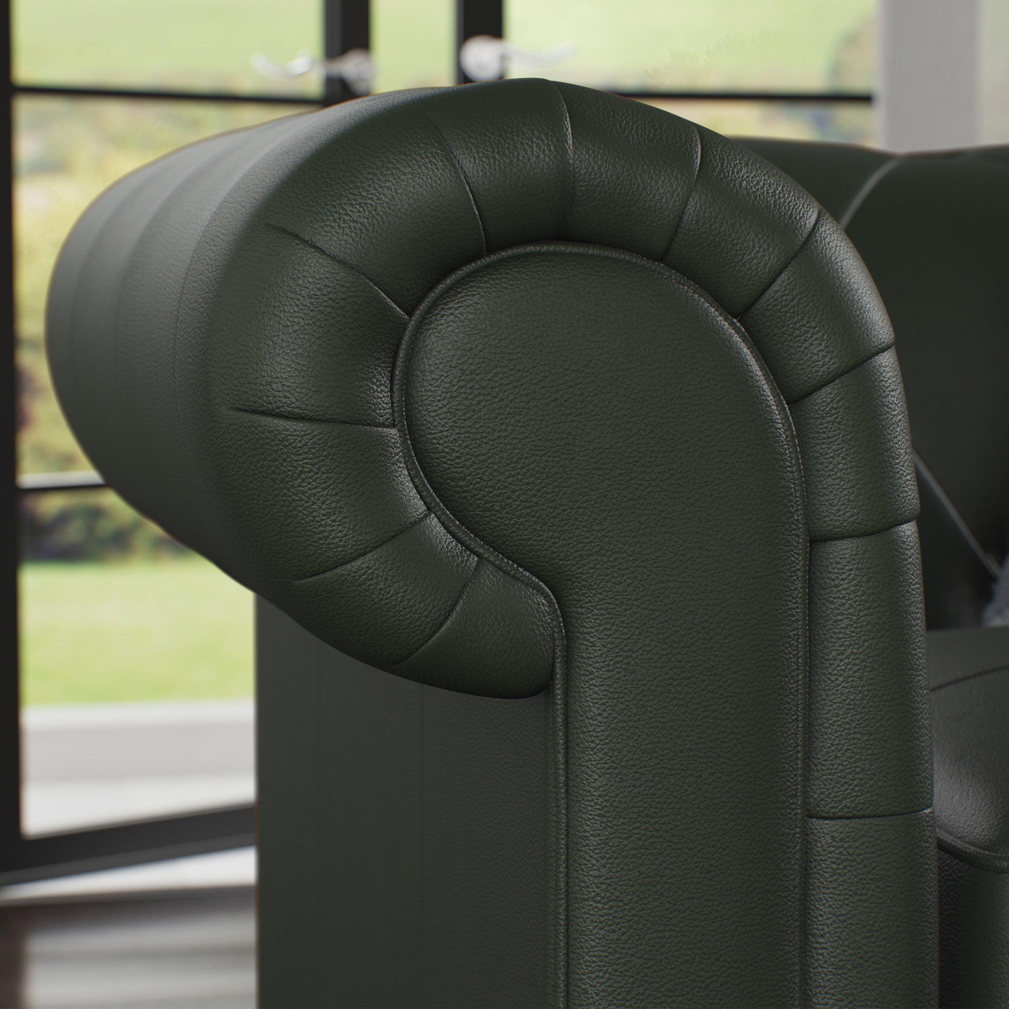 Fauteuil douillet en cuir Everett