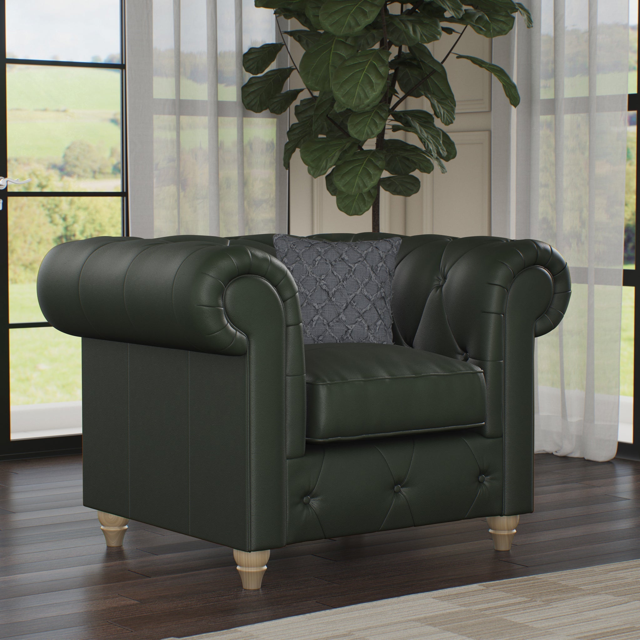 Fauteuil en cuir Everett