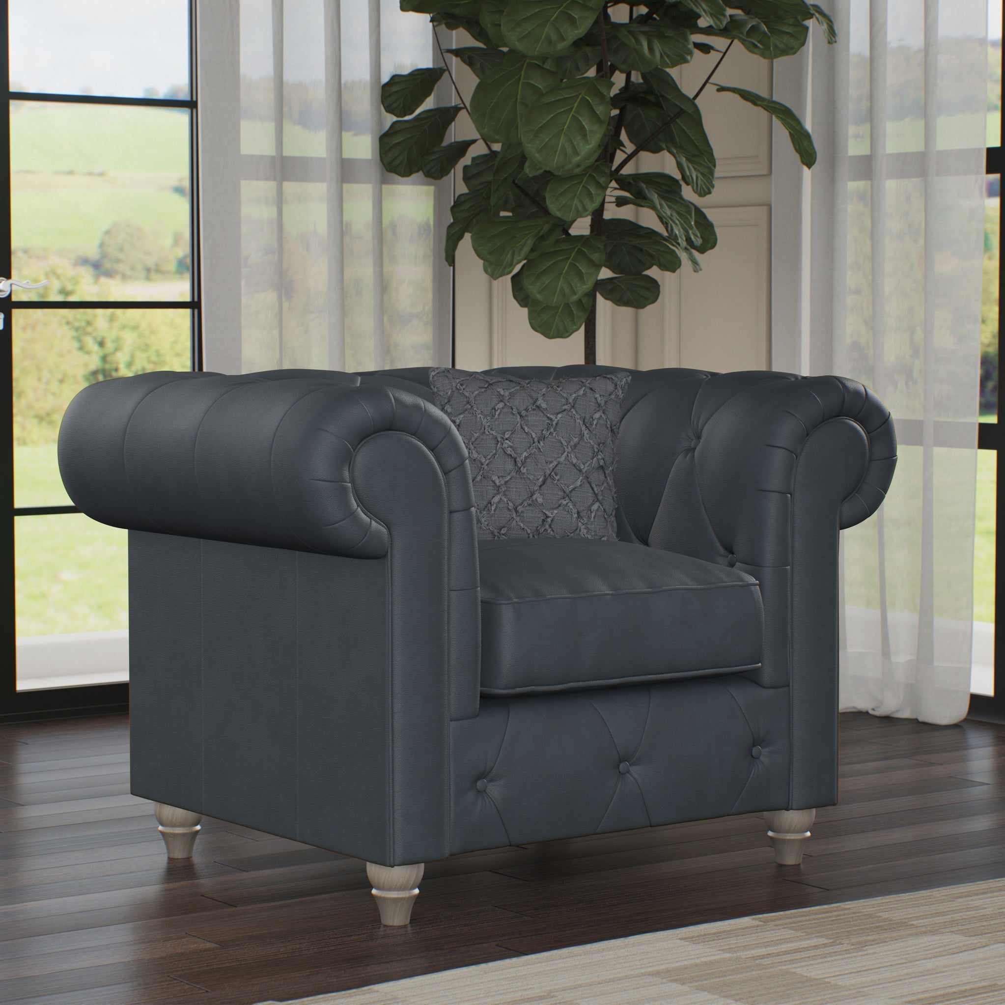 Fauteuil en cuir Everett