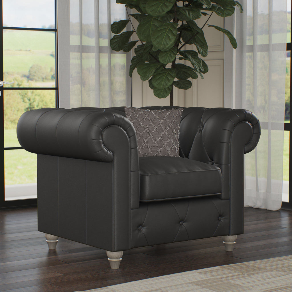 Fauteuil en cuir Everett