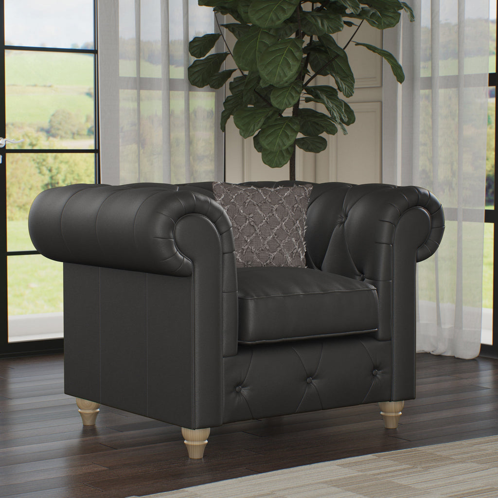 Fauteuil en cuir Everett