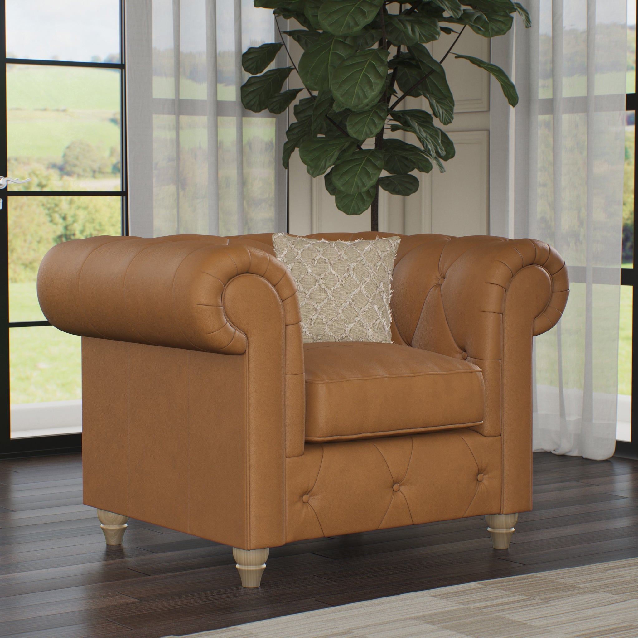 Fauteuil en cuir Everett