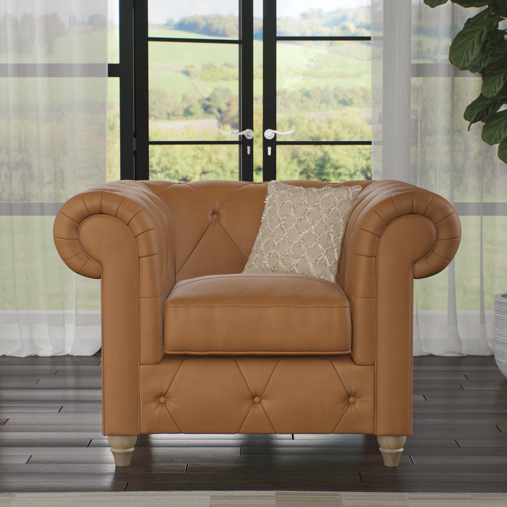 Fauteuil en cuir Everett