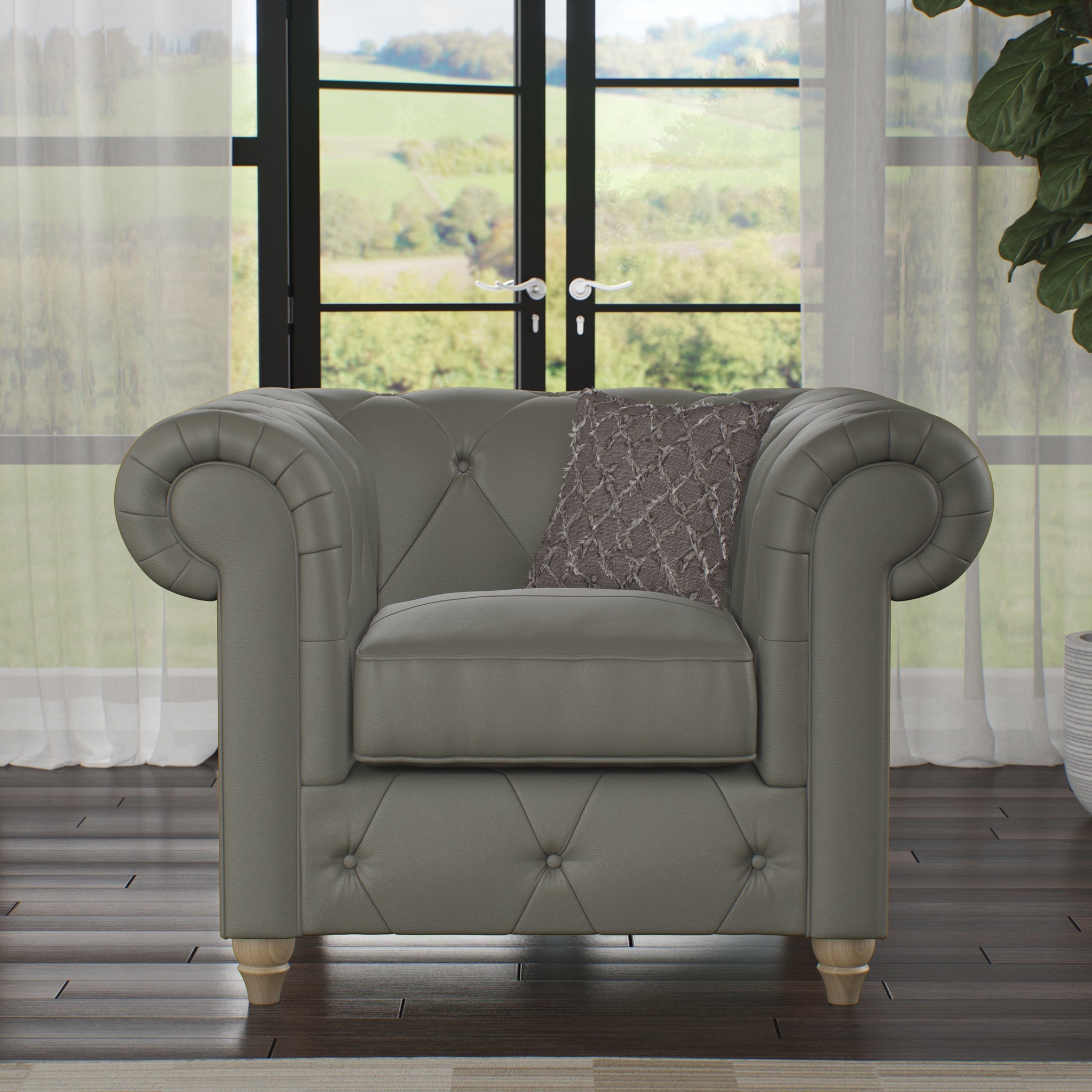 Fauteuil en cuir Everett